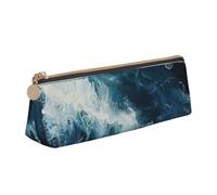 EnkzpoHen Within The Tides Print Pencil Case,Compact Stylish Zipper Leather Pencil Case,Stylish,Portable