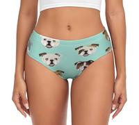EnkzpoHen Women'S Seamless Funny English Bulldog Print Triangular Underwear,Comfort,Soft Stretch,No Show Panties Black