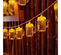 ENLACE Beer Mug LED Fairy Lights, 1.5 m 10 LED Beer Fairy Lights, Battery Operated, Summer Fairy Lights Decoration for Bar, Party, Wedding, Garden, Oktoberfest, Christmas, Indoor and Outdoor Use