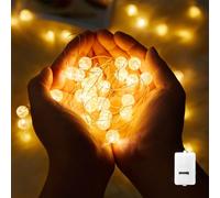ENLACE Fairy Lights Crystal Balls, 3 m 30 LED Crackle Ball Fairy Lights with Button Battery, Warm White Fairy Lights Indoor for Wedding, Christmas, Valentine's Day, Bedroom, Party Decoration
