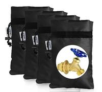 Enlarge Outdoor Faucet Cover for Winter Freeze Protection, 3M Thinsulate, 10”H x 6.3”W Hose Bib Covers for Wall Taps Outside, Waterproof & Frost Free Insulated Spigot Cover, 4 Pcs Faucet Socks - Black