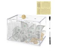 Enlarged Smash Box for Money, 10000 Clear Acrylic Unbreakable Piggy Bank, Piggy Bank for Adults, Must Break to Open,365/180 Day Money Saving Challenge for Cash Coin