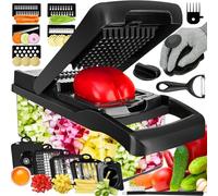 Enleber Veggie Chopper & Mandoline Slicer - Multi Blade Vegetable Cutter & Dicer, Julienne, Slicer for Fruits & Veggies