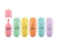 enlegend 6 Piece Mini Highlighter Pen Kawaii Stuff Pastel Color Chisel Tip Cute Design Gift Highlighter