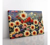 Enlightening Flower Market Canvas Wall Art Print Ready to Hang, Framed Picture for Living Room Bedroom Home Office Décor, 76x50 cm (30x20 Inch)