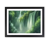 Enlightening Waterfall Framed Print | A2 Black Framed Wall Art | Ready to Hang | Modern Landscape Picture | Living Room Bedroom Lounge Office