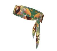 Enlightenment Animals Double-Sided Athletic Bandage with Printed Sports Headband Suitable for Tennis Ninja Karate Running and Yoga