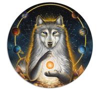 Enlightenment Polar Wolf 1000 Piece Puzzle 1000-Piece Round Jigsaw Puzzle Perfect for Family Fun on Christmas, Thanksgiving, Birthdays & Easter (67.5x67.5cm)