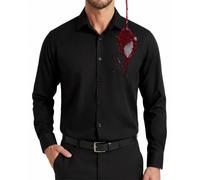 Enlision Black Shirts Men Long Sleeve Stain Shield Stretch Non Iron Button Down Formal Dress Shirt Smart Casual Business Office with Pocket, 2XL