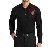 Enlision Mens Black Dress Shirt Long Sleeve Stain Shield Stretch Non Iron Button Down Business Formal Shirts Smart Casual Regular Fit, M