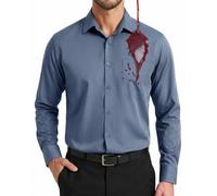 Enlision Mens Grey Shirt Long Sleeve Stain Shield Stretch Non Iron Button Down Formal Dress Shirts Smart Casual Business Office Regular Fit, L