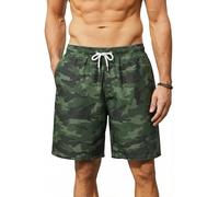 Enlision Mens Swimming Shorts 7.5" Summer Beach Bermuda Long Swim Trunks Men Quick Dry Casual Holiday Hawaiian Boardshorts Tropical Patterned Short Pants with Mesh Lining Pockets S-3XL