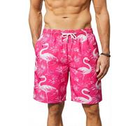 Enlision Mens Swimming Shorts 7.5" Summer Beach Bermuda Long Swim Trunks Men Quick Dry Casual Holiday Hawaiian Boardshorts Tropical Patterned Short Pants with Mesh Lining Pockets S-3XL