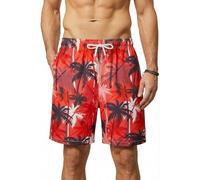 Enlision Mens Swimming Shorts 7.5" Summer Beach Bermuda Long Swim Trunks Men Quick Dry Casual Holiday Hawaiian Boardshorts Tropical Patterned Short Pants with Mesh Lining Pockets S-3XL