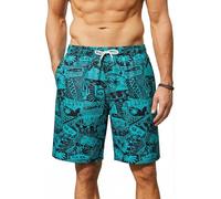 Enlision Mens Swimming Shorts 7.5" Summer Beach Bermuda Long Swim Trunks Men Quick Dry Casual Holiday Hawaiian Boardshorts Tropical Patterned Short Pants with Mesh Lining Pockets S-3XL