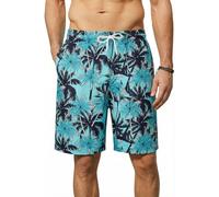 Enlision Mens Swimming Shorts 7.5" Summer Beach Bermuda Long Swim Trunks Men Quick Dry Casual Holiday Hawaiian Boardshorts Tropical Patterned Short Pants with Mesh Lining Pockets S-3XL