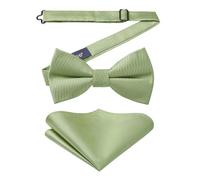 Enlision Sage Green Bow Ties for Men Pre-tied Bow Tie and Pocket Square Set Formal Wedding Party Tuxedo Bowtie and Handkerchief Gents Dickie Bowties