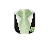 Enlision Sage Green Ties for Men Solid Color Tie and Pocket Square Set for Wedding Classic Necktie Handkerchief Mens Tie Set Party Formal Business
