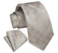 Enlision Silver Tie for Men with Handkerchief Set for Wedding Men's Shinny Tie and Pocket Square Set For Formal Business,Silver
