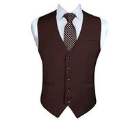 Enlision Waistcoat for Men Formal Plain Waistcoats Wedding Solid Colour Tuxedo Waistcoat Business Suit Vest with Pockets XS-4XL