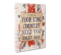 Enlist Now Vintage War Poster Modern Fc Canvas Print | Gallery Wrapped 30mm Frame Wall Art | 30x20 inches | Ready to Hang | Classic Picture | Living Room Bedroom Lounge Office