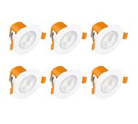 Enlite FD1/CS 230V 6W LED IP65 Fixed Dimmable CCT Fire Rated Downlight White 3000K/4000K/6500K (6 Pack)