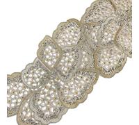 Enliven Handmade Butterfly Beaded Table Runner,13x36 Inches Lightweight Decorative Table Runner,Perfect For Dining/Wedding/Party/Everyday Use & Easy To Clean, Elegant Floral Beaded Runner(Silver,Gold)