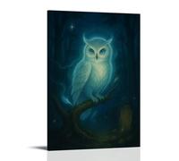 ENLLVKCBR The Silent Perch - Mystical Owl Spirit Guide Art Print Poster Decorative Painting Canvas Wall Posters And Art Picture Print Modern Family Bedroom Decor Posters 16x24inch(40x60cm)