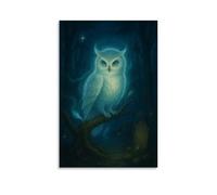 ENLLVKCBR The Silent Perch - Mystical Owl Spirit Guide Art Print Poster Decorative Painting Canvas Wall Posters And Art Picture Print Modern Family Bedroom Decor Posters 16x24inch(40x60cm)
