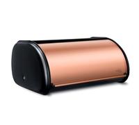 ENLOY Bread Box for Kitchen Countertop, Stainless Steel Bread Storage Bin for Kitchen with Roll Up Lid, Large Capacity Bread Keeper Holds Large Loaves of Bread (Rose Gold) 17 x 11 x 7 IN