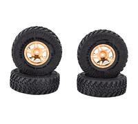Enlybee 4pcs For Scx24 Durable Tires, Practical and Stable RC Car Accessories, Replaceable Parts for AXI00001, AXI00002, Suitable for 1/24 Scale Model (Saturday and gold)