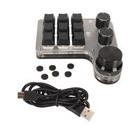 Enlybee DIY Programmable Mechanical Keyboard with RGB Lighting, 9 Keys and 3 Variable Knobs, Wired USB and Connectivity, Ideal for Office, Gaming, Music, and (Black)