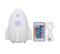 Enlybee LED Night Light USB Rechargeable Colorful Rocket Ambient Light Night Table Lamp Baby Room Bedroom Hallway Low Light Decay Long Service Life