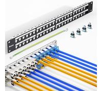 Enmane 48Port Blank Keystone Patch Panel Rackmount&Wall Mount 1U 19-inch Network Patch Panel RJ45 Keystone Patch Panel for Gigabit Network
