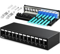 Enmane Patch Panel 12 Port Blank Keystone Patch Panel STP&UTP Compatible with LC/SC/ST/FC/USB/HDMI Keystone Jack for Desk Mount& Wall Mount
