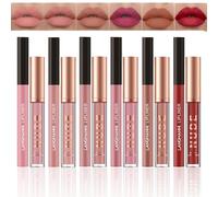 EnMart 12Pcs Lipstick Makeup Set, 2 In 1 Lip Liner Lip Gloss Set, Matte Liquid Lipsticks, Lip Liners Pencil, Long Lasting Waterproof Moisturizer Pigmented Lipstick, Beauty Lip Cosmetics for Girls