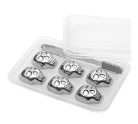 EnMart 6 PCS Skull Shape Stainless Steel Ice Cubes, Reusable Whiskey Chilling Stones, Enhance Your Drinking Pleasure, for Wine Lovers