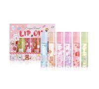 EnMart 6Pcs Lip Oil Set, Moisturizing and Plumping Lip Gloss, Balm for Dry Lips, Nourishing, Long-Lasting, Non-Sticky, Hydrating, Glowing, Revitalizing