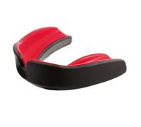 Enmo Maxilla Gel Gum Shield - Youth Under 10 Mouth Guard with Case for Rugby, Boxing, Hockey and Contact Sports - Mouthguard with Boil & Bite, Breathing Channel Tech, Dual Layer - Black/Red