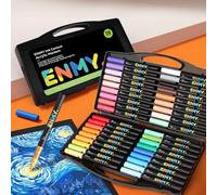 ENMY 36 Colours Acrylic Markers Brush Tip - Direct Liquid Acrylic Paint Pens for Anime Drawing, Illustration, Fabric, Rock, Wood, Glass, Paper, Craft Supplies for Artists