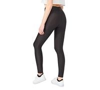 Enna Moda Women's High Waist Glossy Leisure Leggings | Women's Shiny Disco High Waisted Gloassy Pants Leggings Trousers | Women's Premium Quality High Waisted Glossy Pants Leggings Trousers (L)