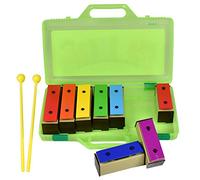 ENNBOM Glockenspiel Xylophone 8 Notes Chromatic Resonator Bells with Green Case