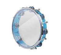 ENNBOM Tambourine Adjustable Tone Hand Drum Double Row Metal Jingles Hand Bell Performance Level Handheld Percussion (Blue)