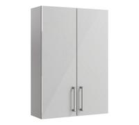Ennis Gloss Light Grey Bathroom Double Wall Cabinet (H)72Cm (W)49.5Cm