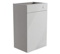 Ennis Gloss Light Grey Contemporary Freestanding Toilet Cabinet (W)495mm (H)820mm