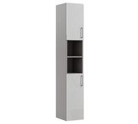 Ennis Gloss Light Grey Double Wall-Mounted Bathroom Cabinet (H)180Cm (W)29.5Cm