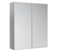 Ennis Gloss Light Grey Modern Double Wall Cabinet With 2 Mirror Doors (W)595mm (H)720mm