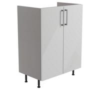 Ennis Gloss Light Grey Modern Freestanding Bathroom & Wet Room Base Unit (W)595mm (H)820mm
