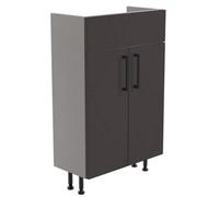 Ennis Matt Graphite Contemporary Freestanding Fitted Bathroom Slim Vanity Base Unit (W)500mm (H)820mm