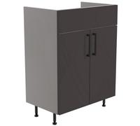 Ennis Matt Graphite Contemporary Freestanding Fitted Bathroom Vanity Base Unit (W)600mm (H)820mm